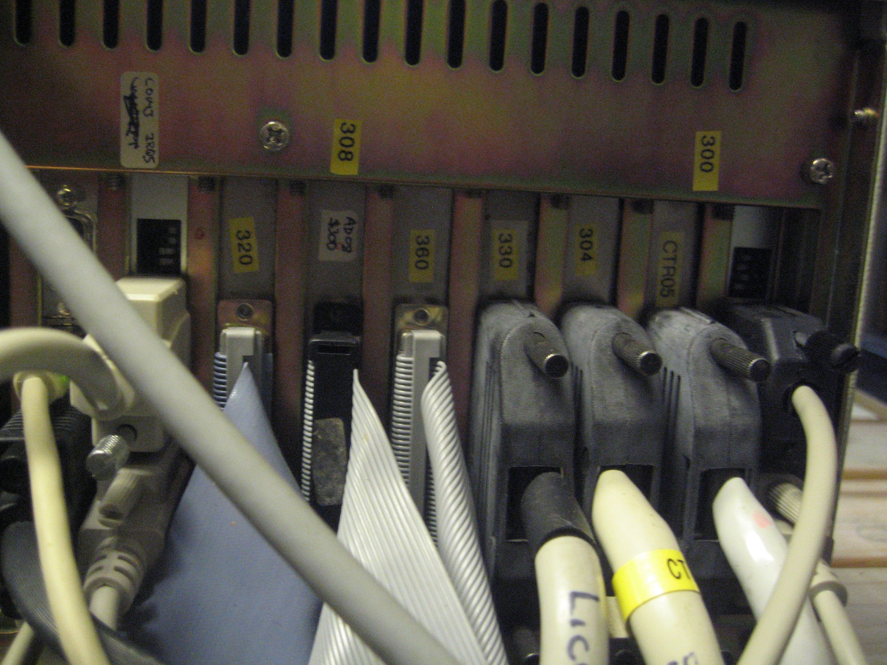 Several connector cards of the EUROFLUX computer