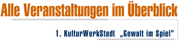 Die Veranstaltungen im Überblick